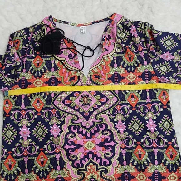 Dress Tunic pattern multicolor.  Size S - Picture 11 of 12